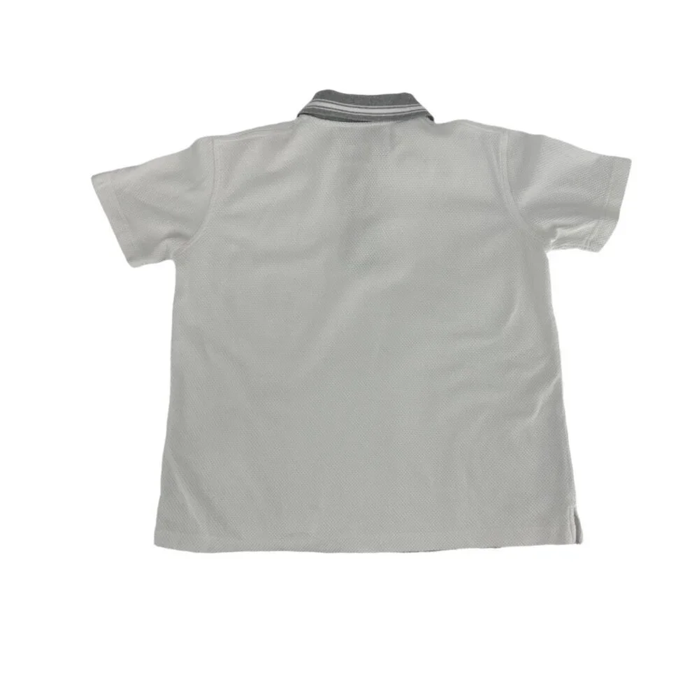 Vittadini Sport White Pique Polo Shirt Gray Trim Small - Picture 7 of 7
